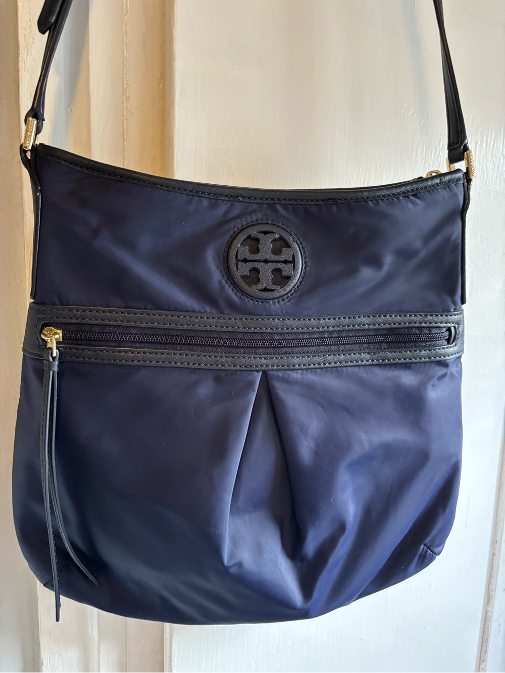 Tory Burch Navy and Black Nylon Shoulder Crossbody Bag